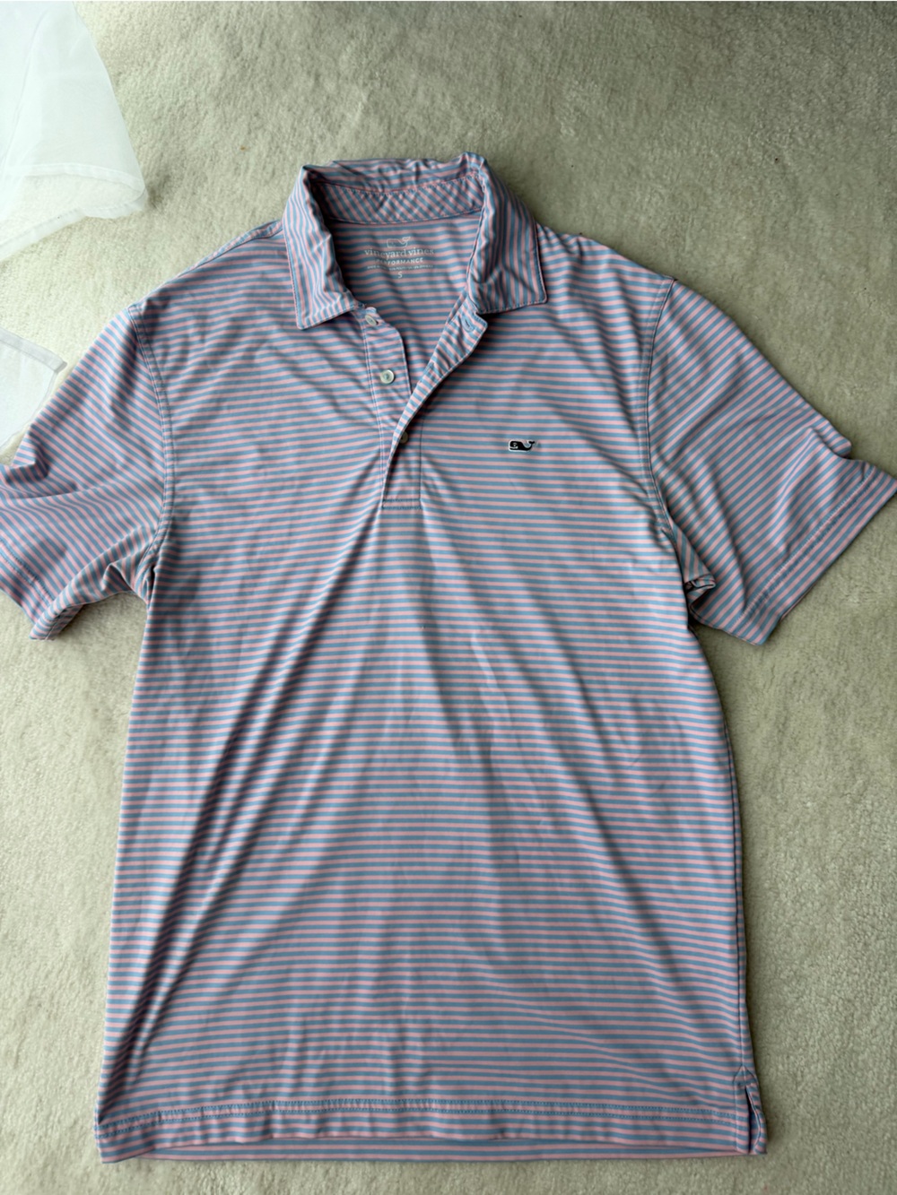 Vineyard Vines Lavender and Light Blue Striped Performance Polo